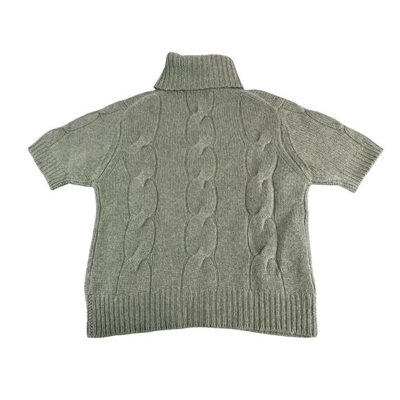 Christopher Fischer 100% Cashmere Cable Knit Short Sleeve Turtleneck Sweater M - Picture 1 of 7
